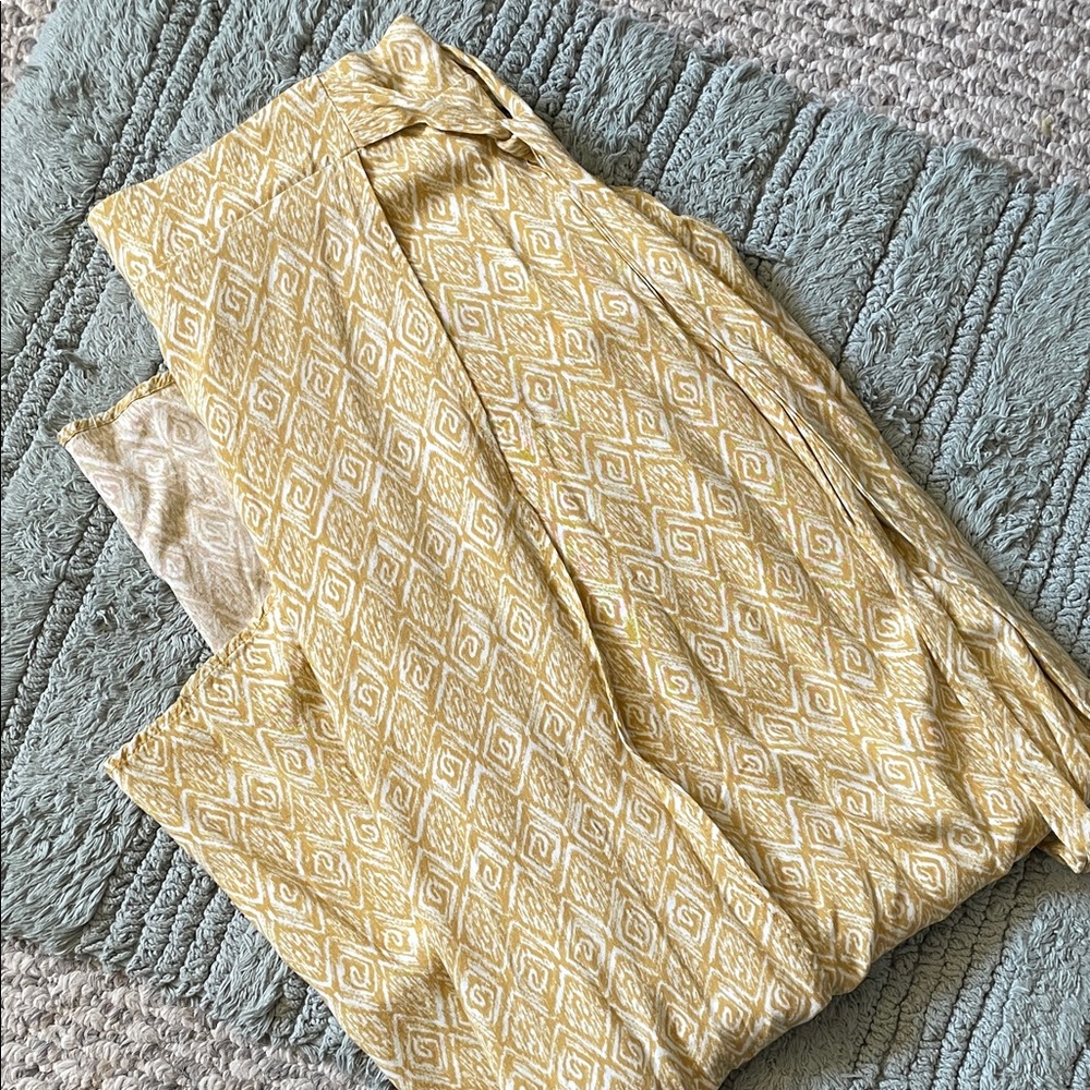 Maurices Yellow Patterned Skirt